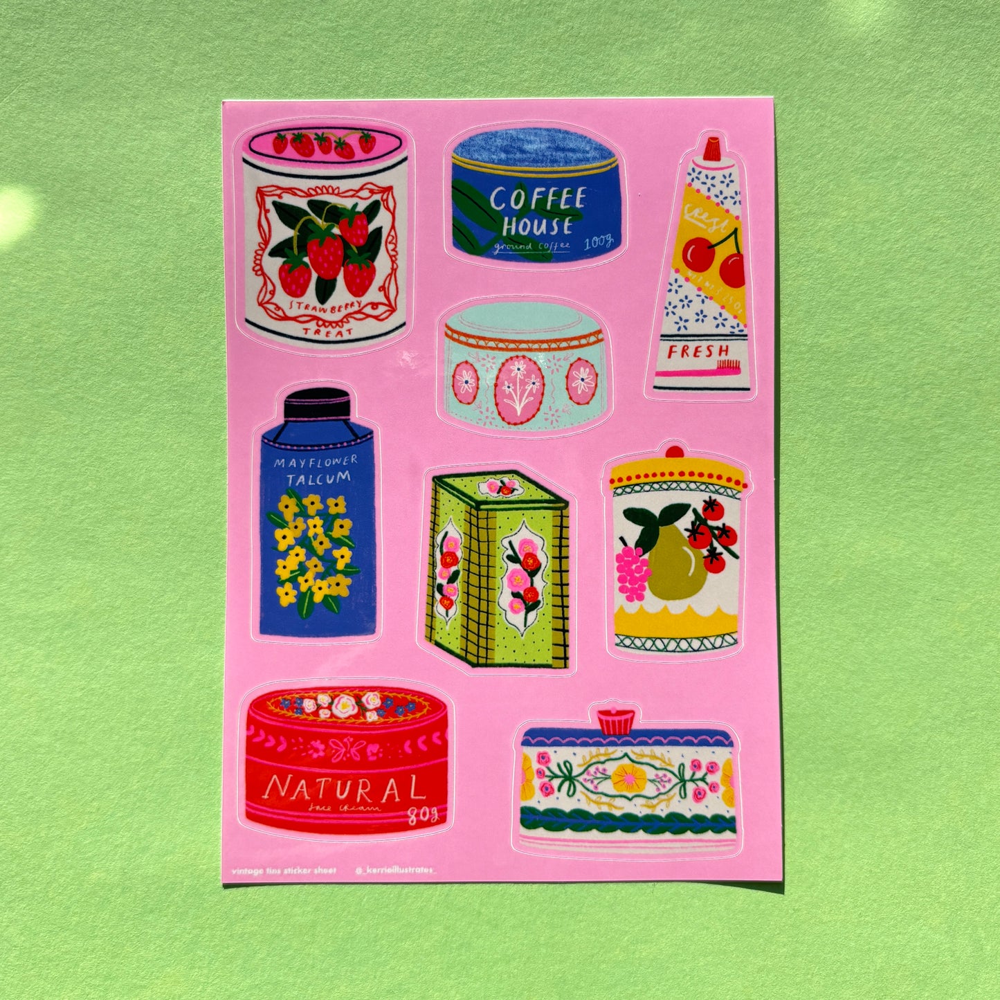 Vintage-Inspired Tin & Can Sticker Sheet – Cute Retro Container sticker sheet
