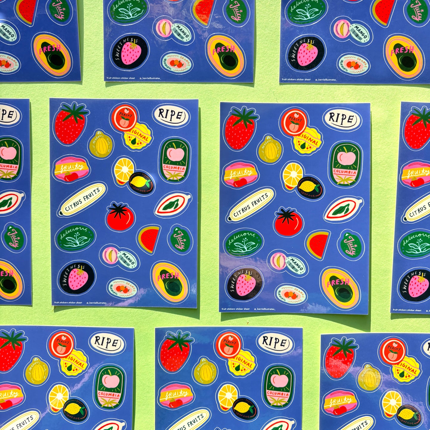 Fruit Stickers Sheet – Cute Vinyl Fruit stickers sheet for journalling