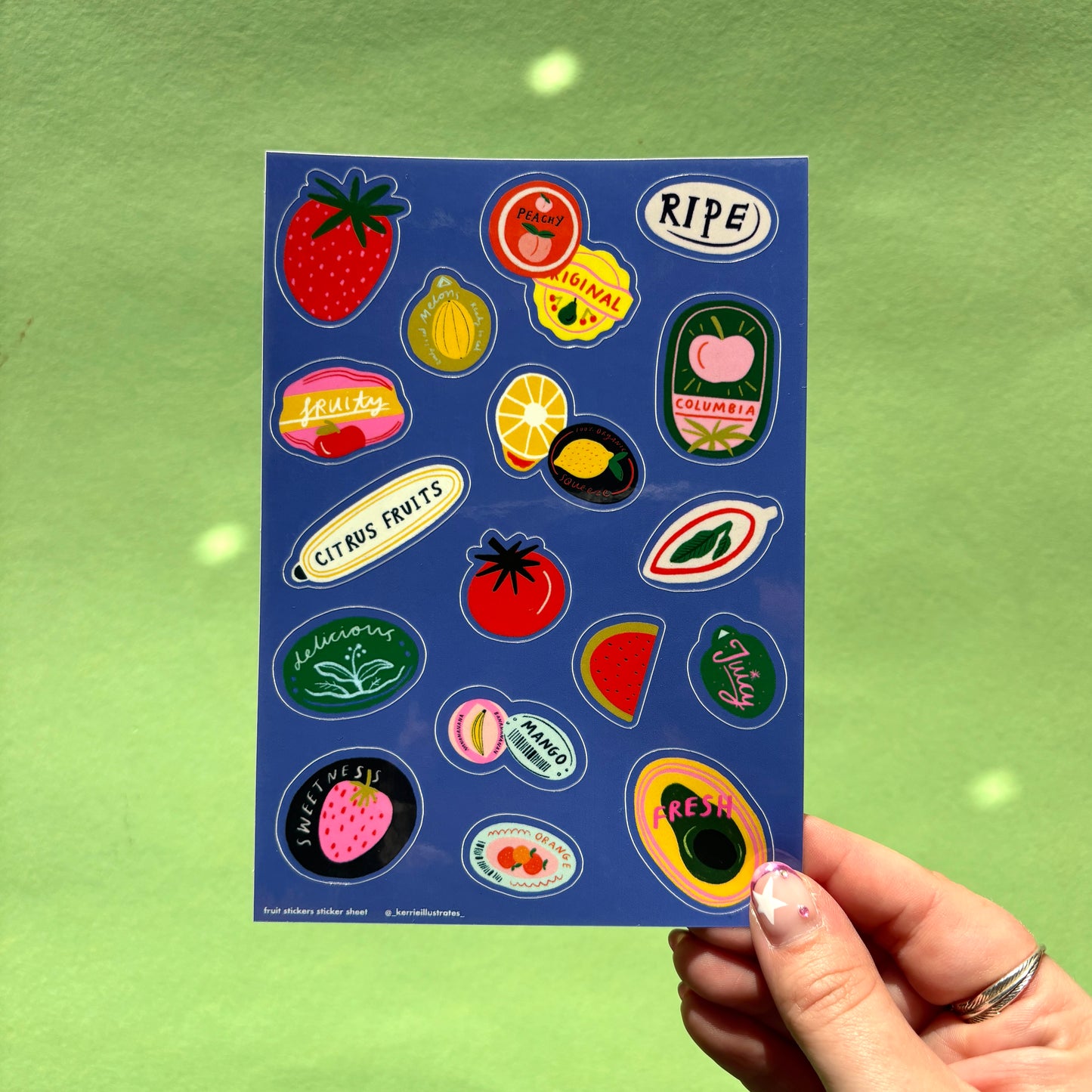 Fruit Stickers Sheet – Cute Vinyl Fruit stickers sheet for journalling