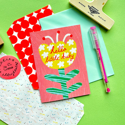 Hello Little Baby Greeting Card