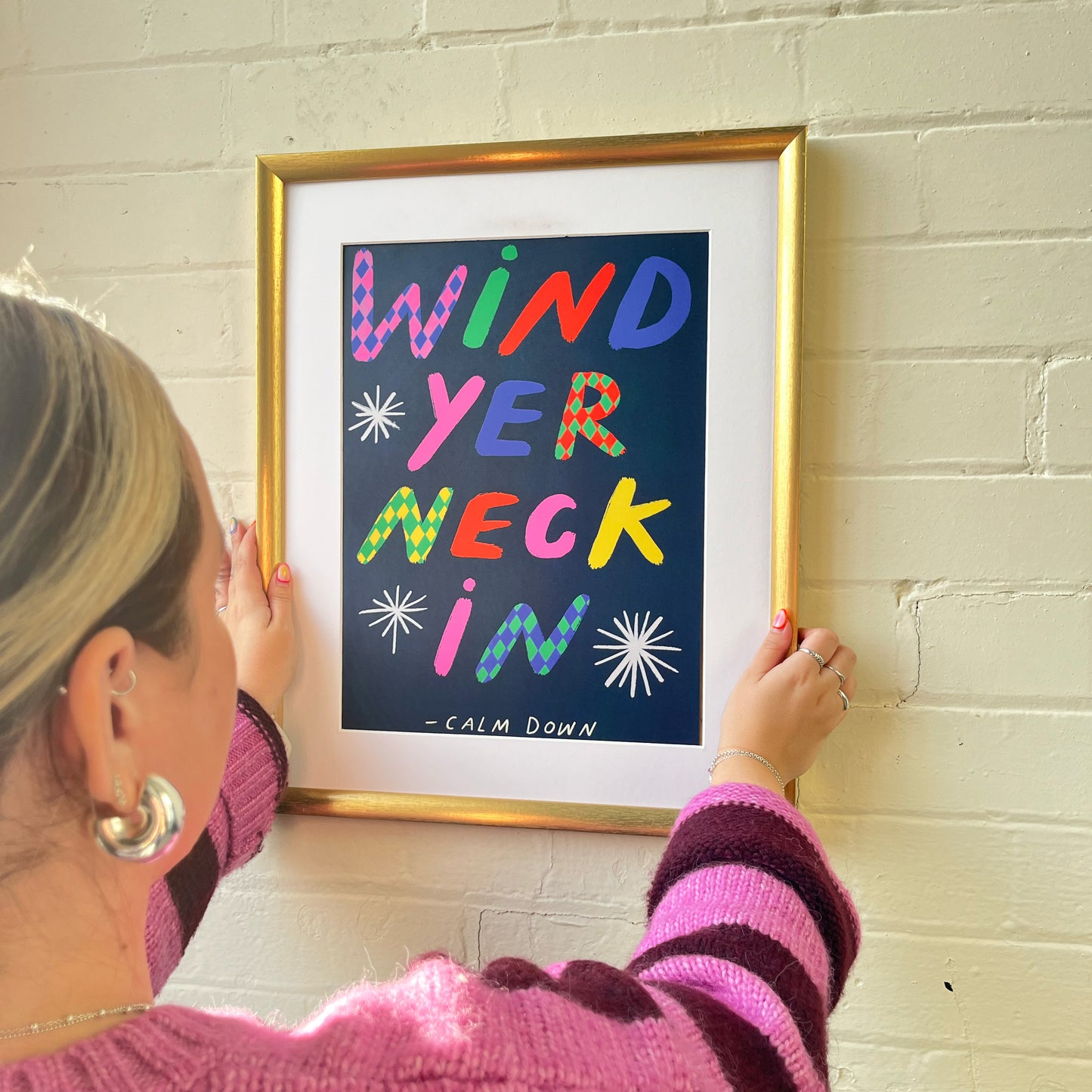 Wind yer neck in Belfast slang art print | Typography print | Northern Irish sayings | Belfast slang art print | Colourful Belfast art print