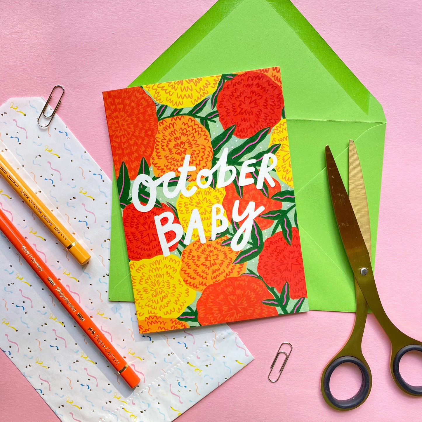 October New Baby Birth Month Greetings Card