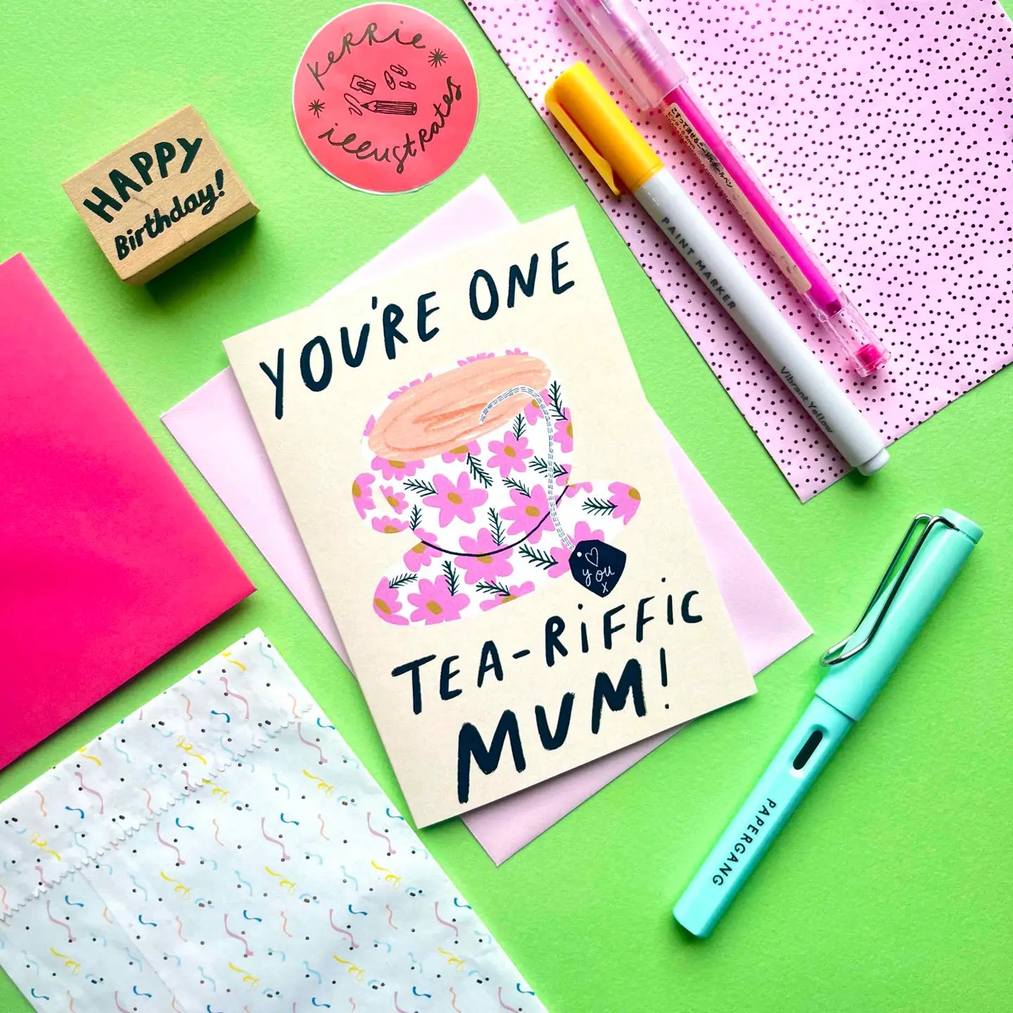 You're one Tea-Riffic Mum Greetings Card | Tea Cuppa Mummy 