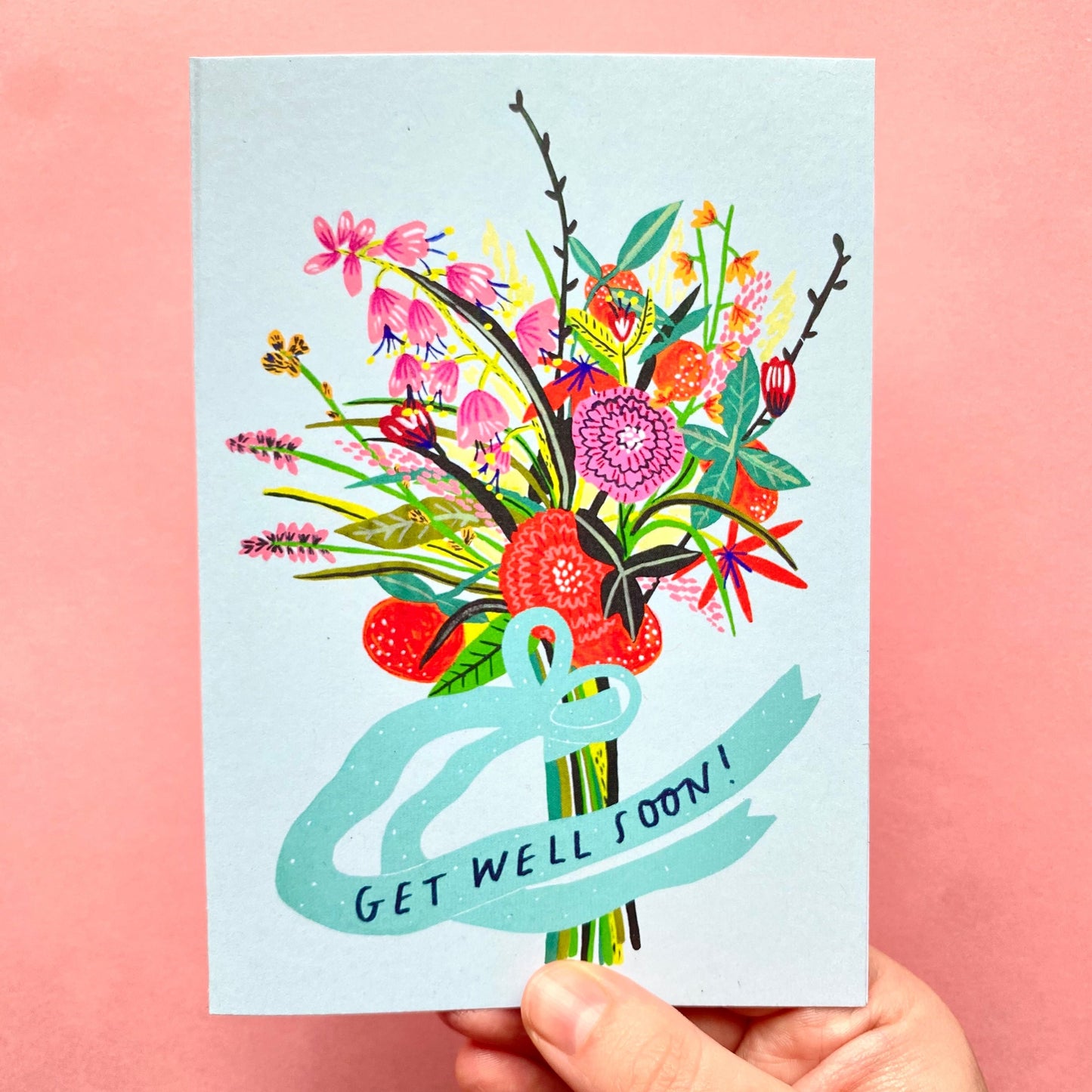 Get Well Soon Flowers Greetings Card