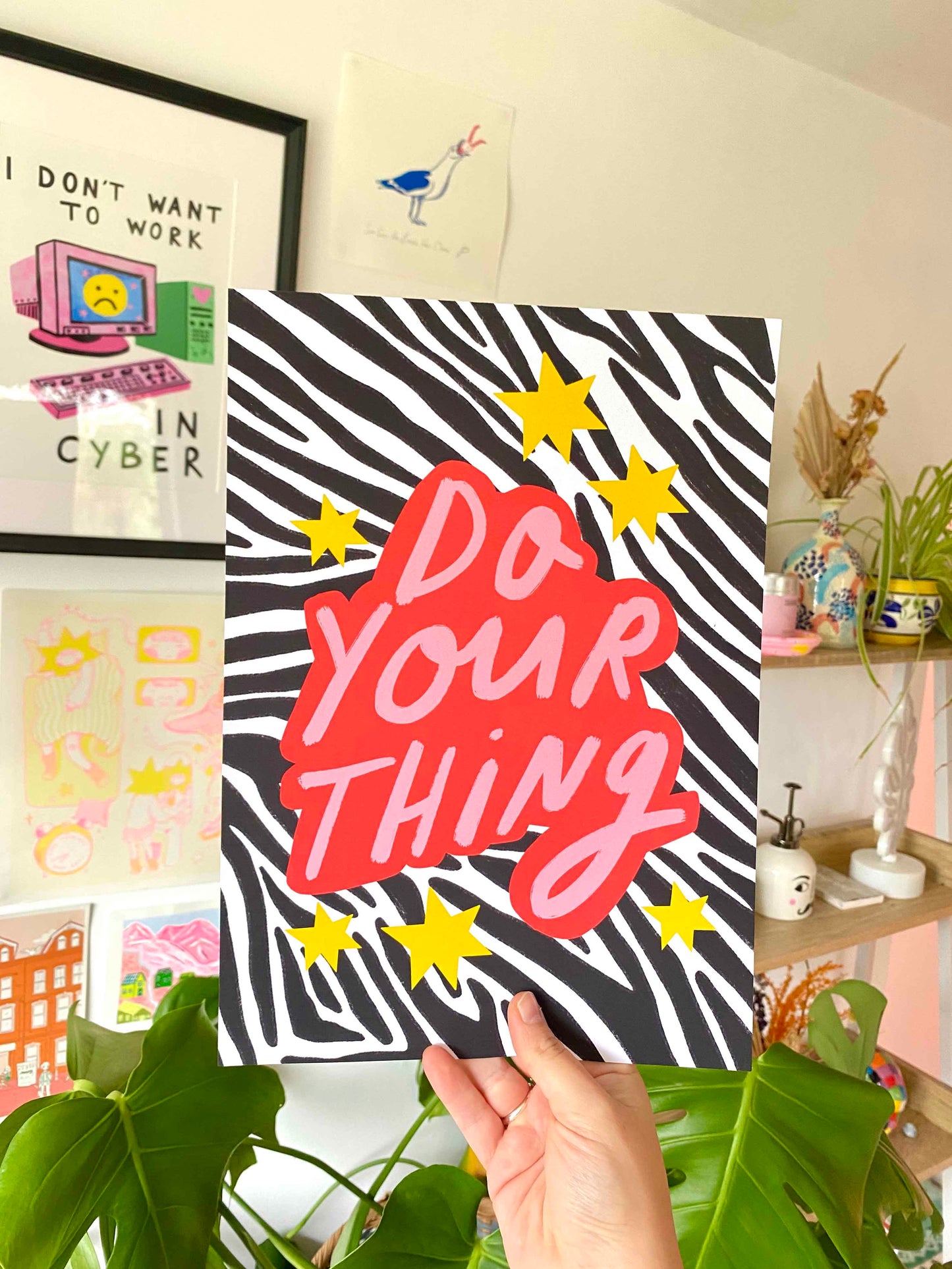 Do your thing! Zebra pattern Positive Quote Art Print