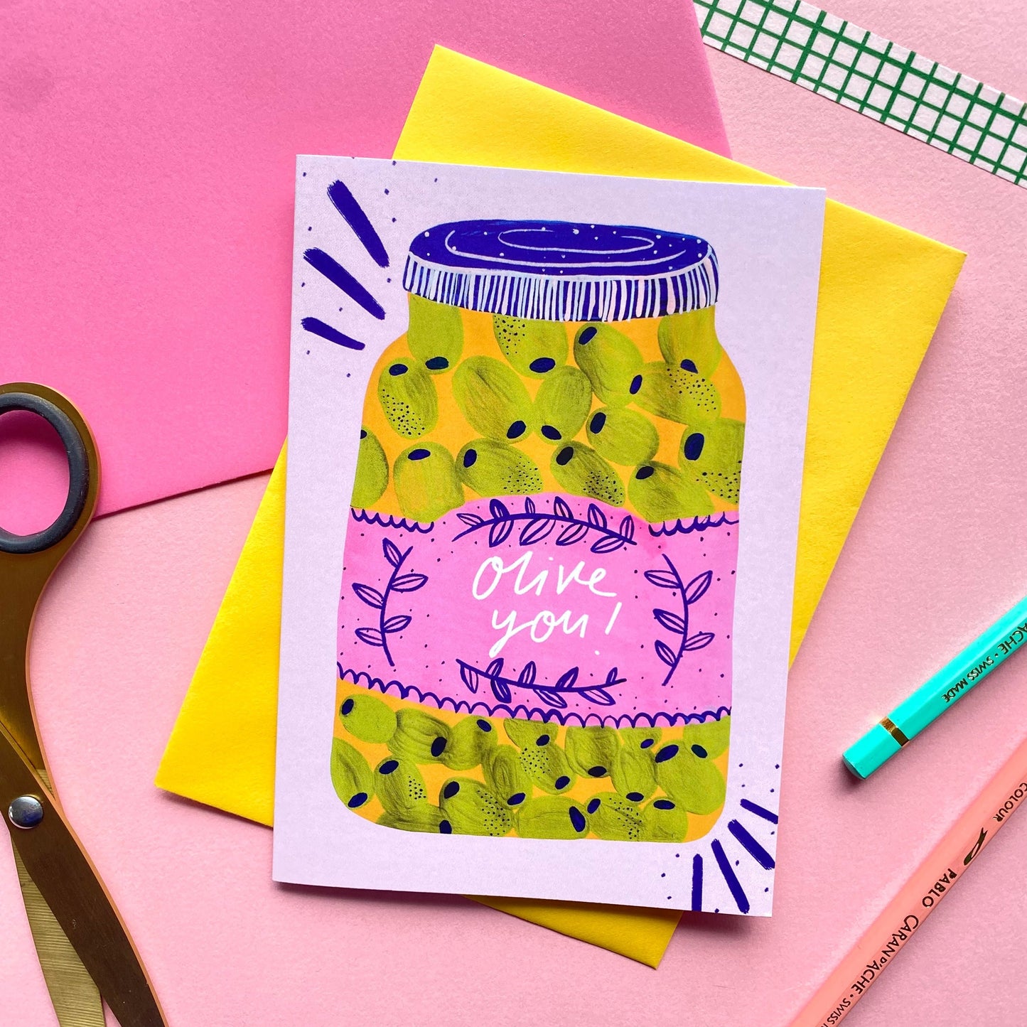Olive you! Funny Valentines Greetings Card