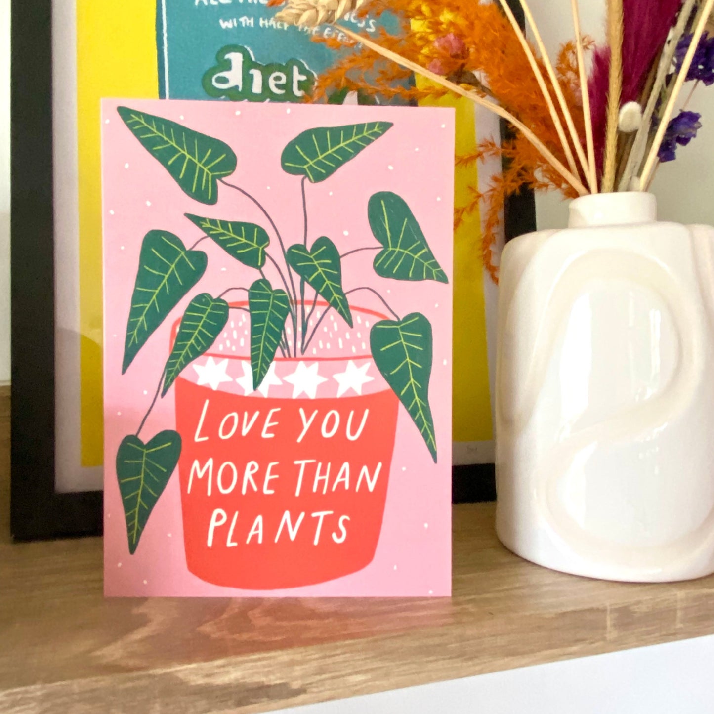 Love You More Than Plants Valentines Greetings Card