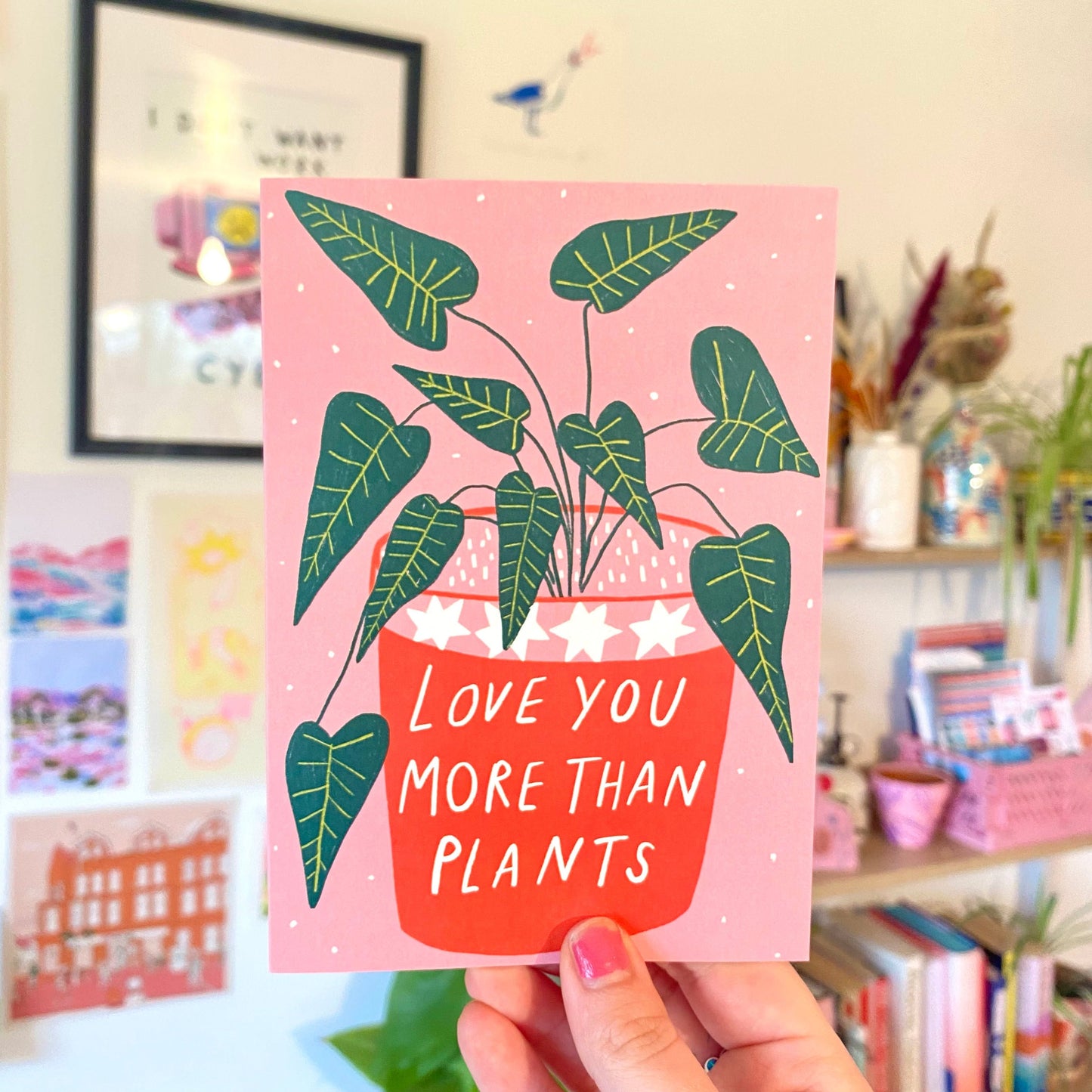 Love You More Than Plants Valentines Greetings Card